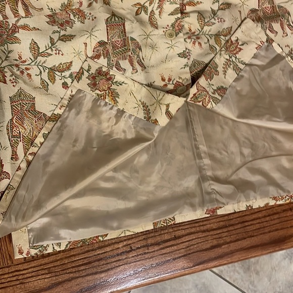 TALBOTS women’s Petite floral ELEPHANT blazer jacket SILK Asian / Indian 20WP - Picture 12 of 12